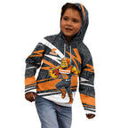 Greater Western Sydney Giants Australian Football Kid Hoodie Athletic Hero Mascot With Indigenous Pattern Art
