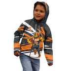 Greater Western Sydney Giants Australian Football Kid Hoodie Athletic Hero Mascot With Indigenous Pattern Art