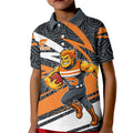 Greater Western Sydney Giants Australian Football Kid Polo Shirt Athletic Hero Mascot With Indigenous Pattern Art