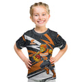 Greater Western Sydney Giants Australian Football Kid T Shirt Athletic Hero Mascot With Indigenous Pattern Art