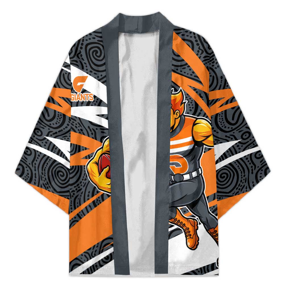 Greater Western Sydney Giants Australian Football Kimono Athletic Hero Mascot With Indigenous Pattern Art