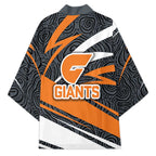 Greater Western Sydney Giants Australian Football Kimono Athletic Hero Mascot With Indigenous Pattern Art