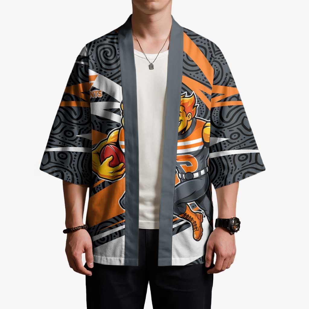 Greater Western Sydney Giants Australian Football Kimono Athletic Hero Mascot With Indigenous Pattern Art