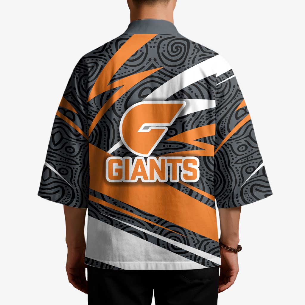 Greater Western Sydney Giants Australian Football Kimono Athletic Hero Mascot With Indigenous Pattern Art