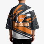 Greater Western Sydney Giants Australian Football Kimono Athletic Hero Mascot With Indigenous Pattern Art