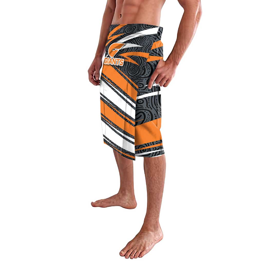 Greater Western Sydney Giants Australian Football Lavalava Athletic Hero Mascot With Indigenous Pattern Art
