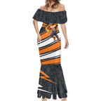 Greater Western Sydney Giants Australian Football Mermaid Dress Athletic Hero Mascot With Indigenous Pattern Art