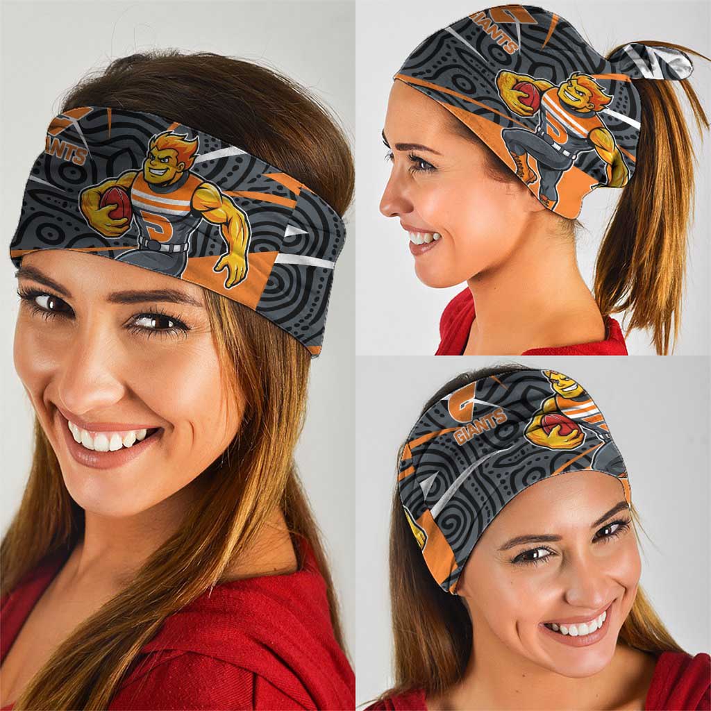 Greater Western Sydney Giants Australian Football Neck Gaiter Athletic Hero Mascot With Indigenous Pattern Art
