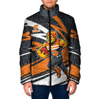 Greater Western Sydney Giants Australian Football Padded Jacket Athletic Hero Mascot With Indigenous Pattern Art