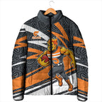 Greater Western Sydney Giants Australian Football Padded Jacket Athletic Hero Mascot With Indigenous Pattern Art