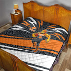 Greater Western Sydney Giants Australian Football Quilt Athletic Hero Mascot With Indigenous Pattern Art