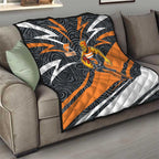 Greater Western Sydney Giants Australian Football Quilt Athletic Hero Mascot With Indigenous Pattern Art