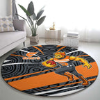 Greater Western Sydney Giants Australian Football Round Carpet Athletic Hero Mascot With Indigenous Pattern Art