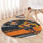 Greater Western Sydney Giants Australian Football Round Carpet Athletic Hero Mascot With Indigenous Pattern Art