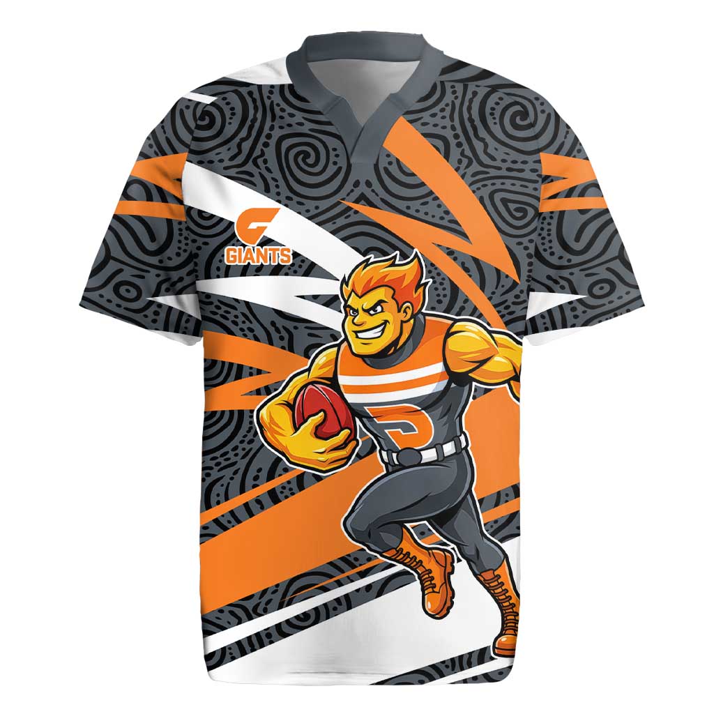 Greater Western Sydney Giants Australian Football Rugby Jersey Athletic Hero Mascot With Indigenous Pattern Art