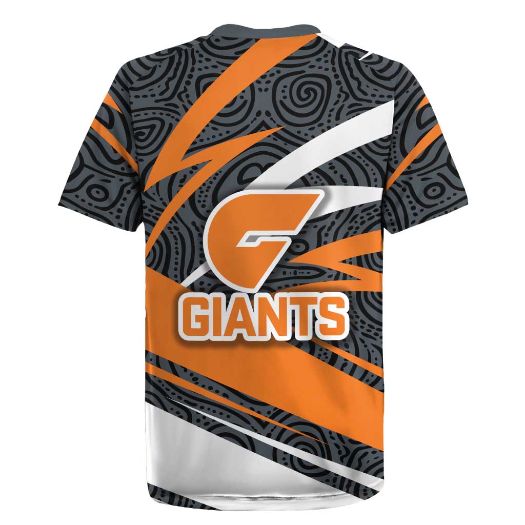 Greater Western Sydney Giants Australian Football Rugby Jersey Athletic Hero Mascot With Indigenous Pattern Art