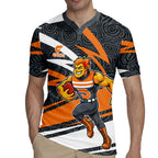 Greater Western Sydney Giants Australian Football Rugby Jersey Athletic Hero Mascot With Indigenous Pattern Art