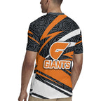 Greater Western Sydney Giants Australian Football Rugby Jersey Athletic Hero Mascot With Indigenous Pattern Art