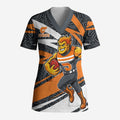Greater Western Sydney Giants Australian Football Scrub Top Athletic Hero Mascot With Indigenous Pattern Art