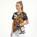 Greater Western Sydney Giants Australian Football Scrub Top Athletic Hero Mascot With Indigenous Pattern Art
