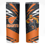 Greater Western Sydney Giants Australian Football Skinny Tumbler Athletic Hero Mascot With Indigenous Pattern Art