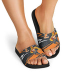 Greater Western Sydney Giants Australian Football Slide Sandals Athletic Hero Mascot With Indigenous Pattern Art