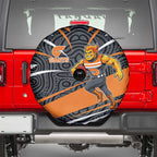 Greater Western Sydney Giants Australian Football Spare Tire Cover Athletic Hero Mascot With Indigenous Pattern Art