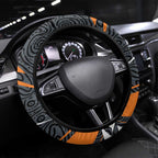 Greater Western Sydney Giants Australian Football Steering Wheel Cover Athletic Hero Mascot With Indigenous Pattern Art
