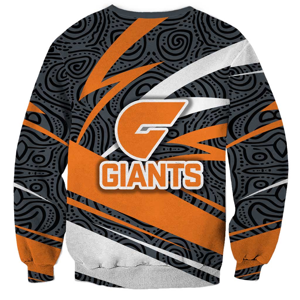 Greater Western Sydney Giants Australian Football Sweatshirt Athletic Hero Mascot With Indigenous Pattern Art