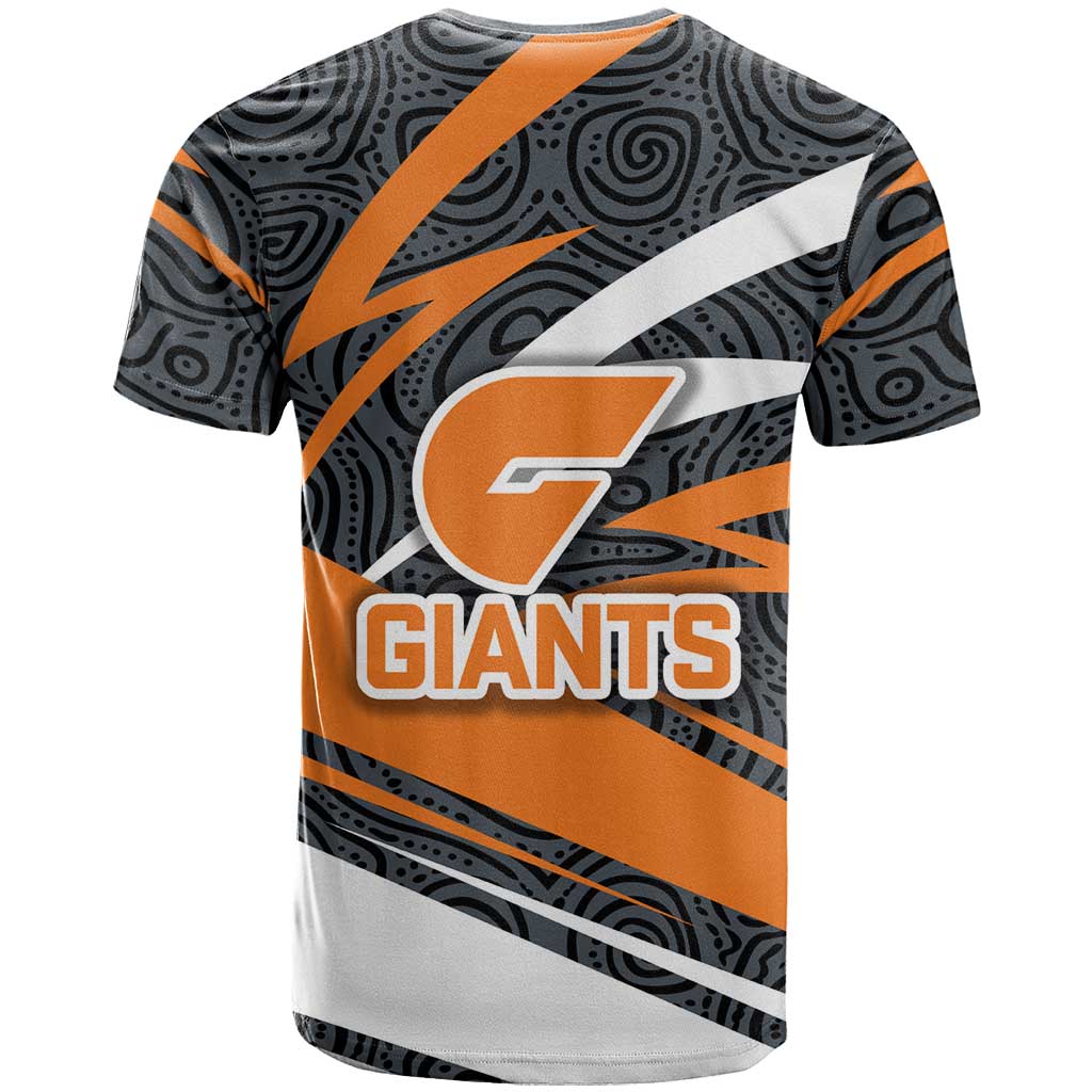 Greater Western Sydney Giants Australian Football T Shirt Athletic Hero Mascot With Indigenous Pattern Art