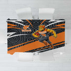 Greater Western Sydney Giants Australian Football Tablecloth Athletic Hero Mascot With Indigenous Pattern Art