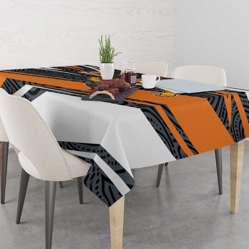 Greater Western Sydney Giants Australian Football Tablecloth Athletic Hero Mascot With Indigenous Pattern Art
