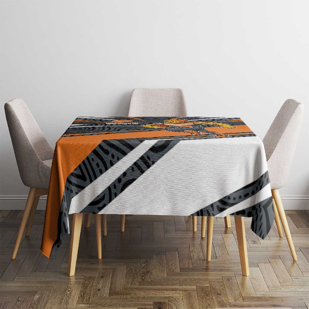 Greater Western Sydney Giants Australian Football Tablecloth Athletic Hero Mascot With Indigenous Pattern Art