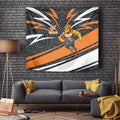 Greater Western Sydney Giants Australian Football Tapestry Athletic Hero Mascot With Indigenous Pattern Art