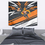 Greater Western Sydney Giants Australian Football Tapestry Athletic Hero Mascot With Indigenous Pattern Art