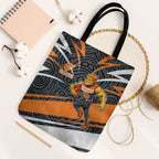 Greater Western Sydney Giants Australian Football Tote Bag Athletic Hero Mascot With Indigenous Pattern Art