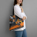 Greater Western Sydney Giants Australian Football Tote Bag Athletic Hero Mascot With Indigenous Pattern Art