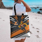 Greater Western Sydney Giants Australian Football Tote Bag Athletic Hero Mascot With Indigenous Pattern Art