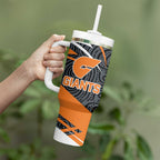 Greater Western Sydney Giants Australian Football Tumbler With Handle Athletic Hero Mascot With Indigenous Pattern Art