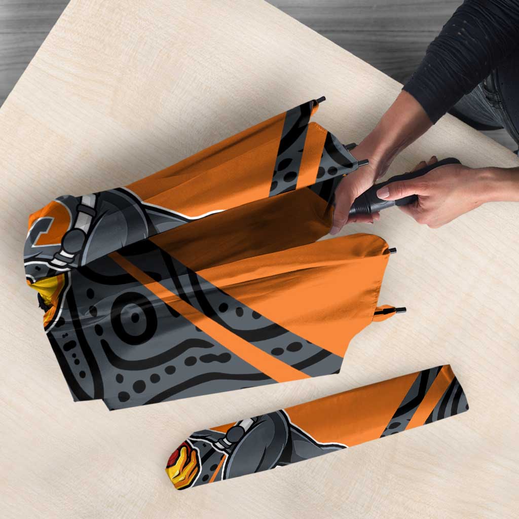 Greater Western Sydney Giants Australian Football Umbrella Athletic Hero Mascot With Indigenous Pattern Art
