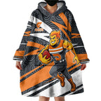 Greater Western Sydney Giants Australian Football Wearable Blanket Hoodie Athletic Hero Mascot With Indigenous Pattern Art