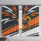 Greater Western Sydney Giants Australian Football Window Curtain Athletic Hero Mascot With Indigenous Pattern Art