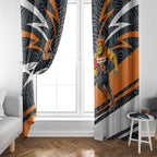 Greater Western Sydney Giants Australian Football Window Curtain Athletic Hero Mascot With Indigenous Pattern Art