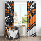 Greater Western Sydney Giants Australian Football Window Curtain Athletic Hero Mascot With Indigenous Pattern Art