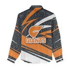 Greater Western Sydney Giants Australian Football Women Casual Shirt Athletic Hero Mascot With Indigenous Pattern Art