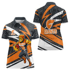 Greater Western Sydney Giants Australian Football Women Polo Shirt Athletic Hero Mascot With Indigenous Pattern Art
