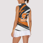 Greater Western Sydney Giants Australian Football Women Sleeveless Polo Shirt Athletic Hero Mascot With Indigenous Pattern Art