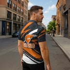 Greater Western Sydney Giants Australian Football Zipper Polo Shirt Athletic Hero Mascot With Indigenous Pattern Art
