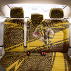 Hawthorn Hawks Australian Football Back Car Seat Cover Fierce Bird Mascot With Indigenous Pattern Art