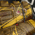 Hawthorn Hawks Australian Football Back Car Seat Cover Fierce Bird Mascot With Indigenous Pattern Art